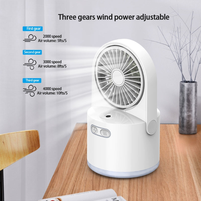 Desk Fan with Mist Spray: 3-Speed USB Cooling