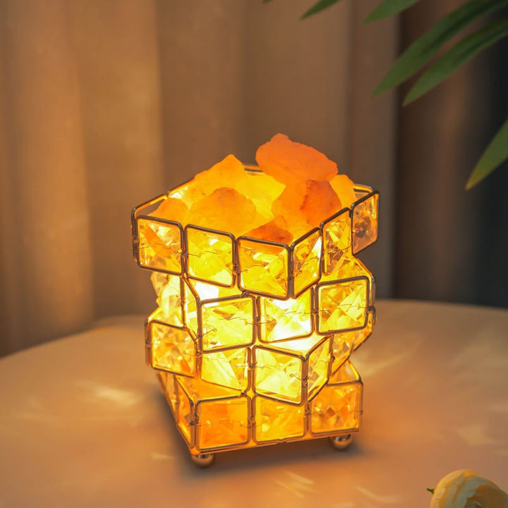 Crystal Table Lamp with Dimmable 3-Color Romantic Glow