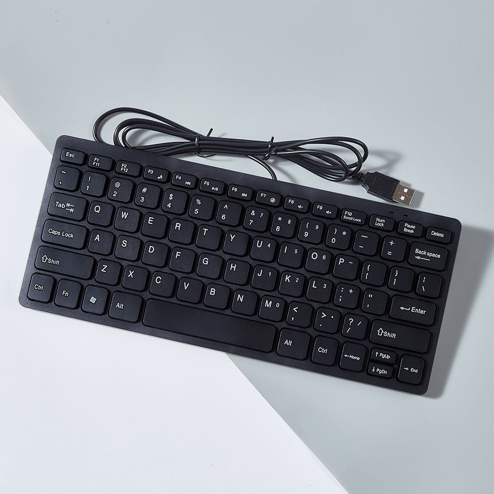 Compact Wired USB Keyboard for Small Desks and Laptops