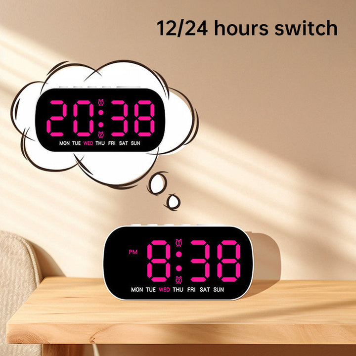 USB Digital Alarm Clock With Dual Alarms & Night Mode