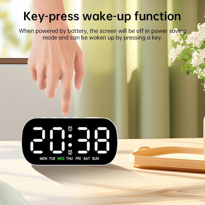 USB Digital Alarm Clock With Dual Alarms & Night Mode