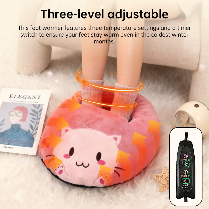 USB Heated Foot Warmer Booties for Plush Winter Comfort