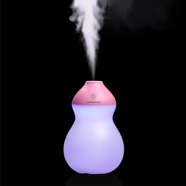Cute USB Gourd Humidifier with Night Light for Desk