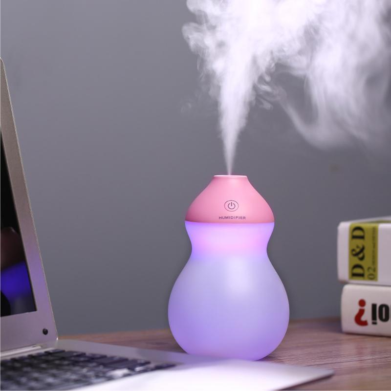 Cute USB Gourd Humidifier with Night Light for Desk