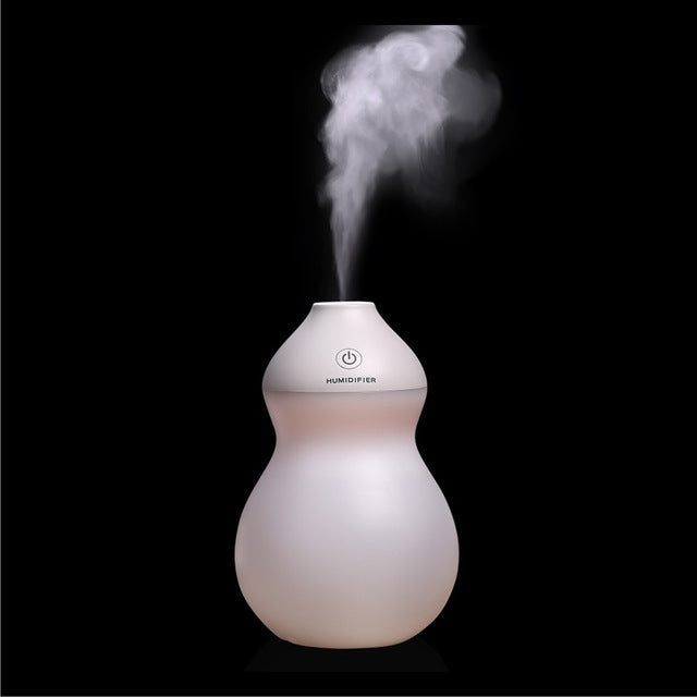 Cute USB Gourd Humidifier with Night Light for Desk