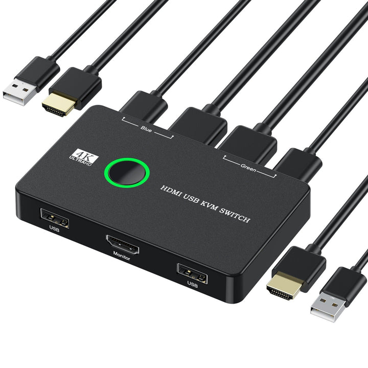 2 Computer KVM Switch for 4K HDMI Monitor & Keyboard