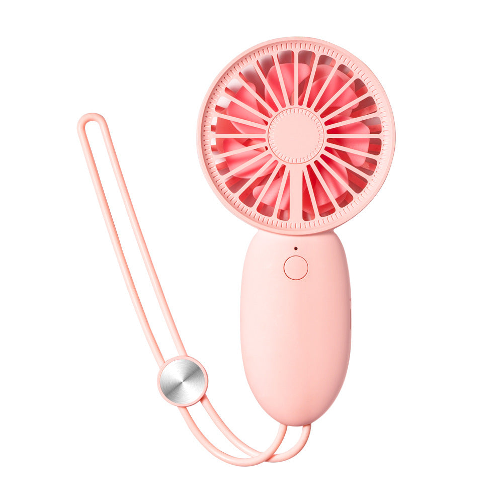 Rechargeable Mini Handheld Fan with Lanyard for Commuting