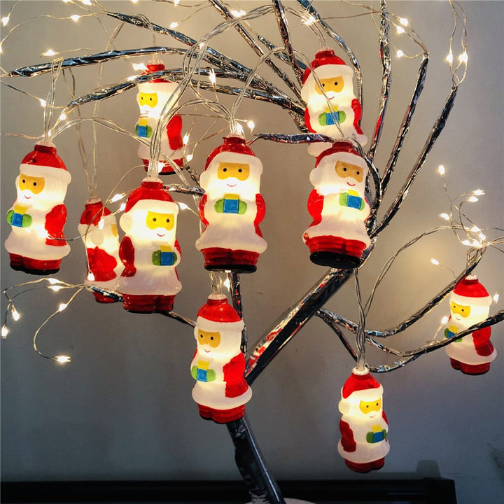 Santa Christmas String Lights for Warm Holiday Glow