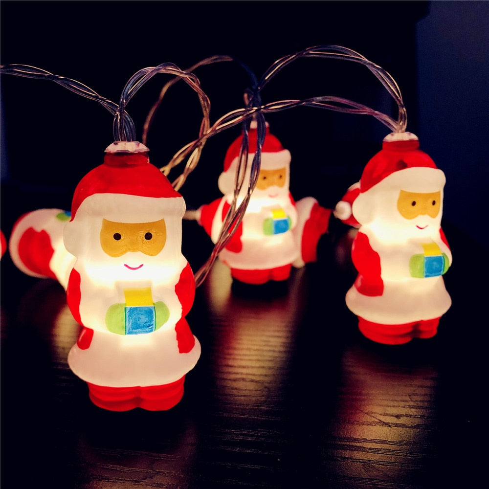 Santa Christmas String Lights for Warm Holiday Glow