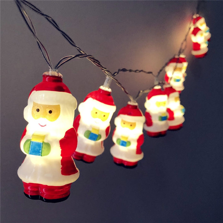 Santa Christmas String Lights for Warm Holiday Glow