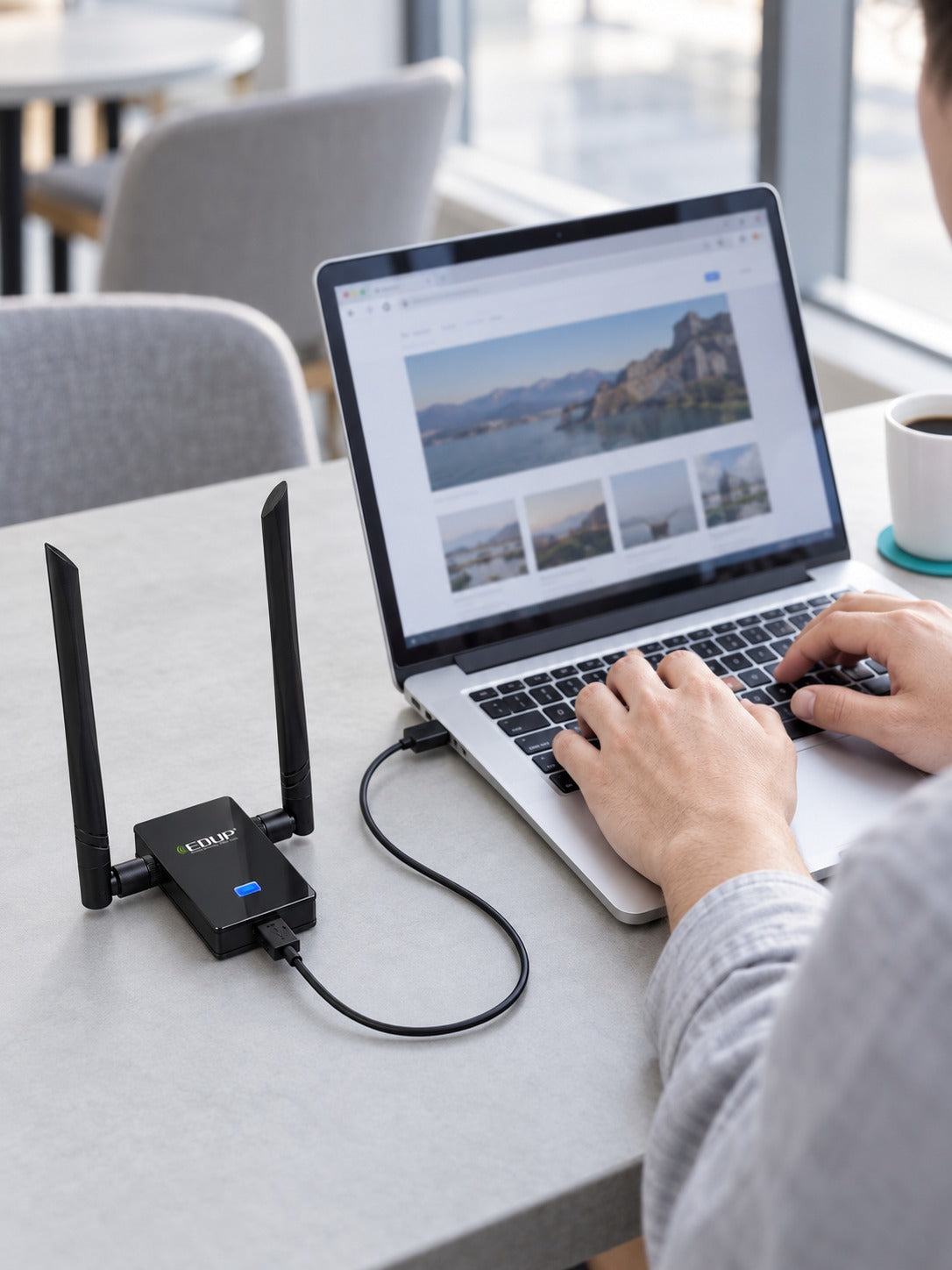 USB WiFi Adapter AC1200 Dual-Band with High-Gain Antennas