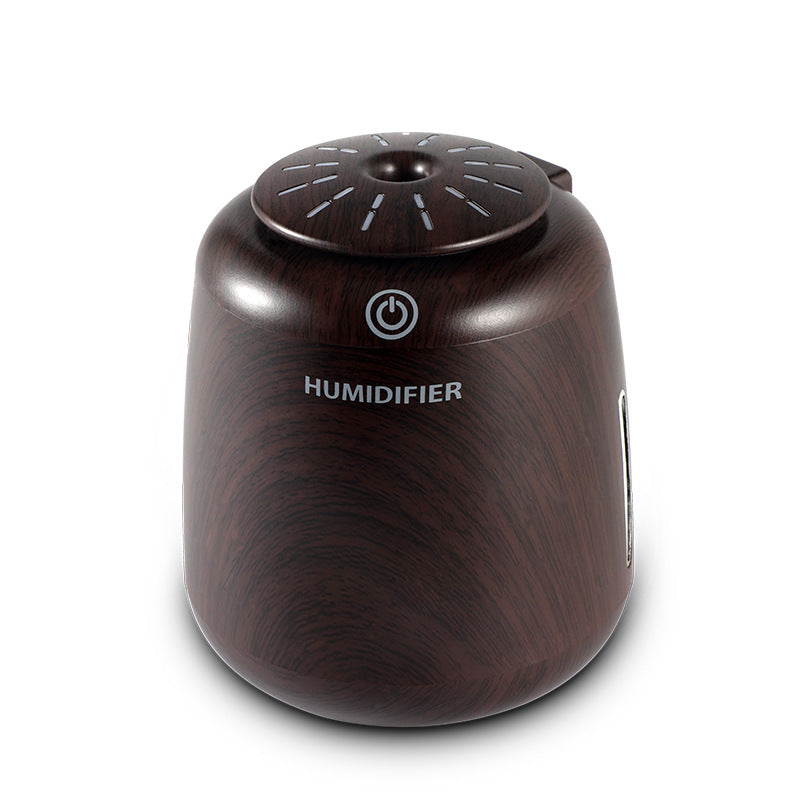 Wood Grain USB Desk Humidifier with LED Night Light