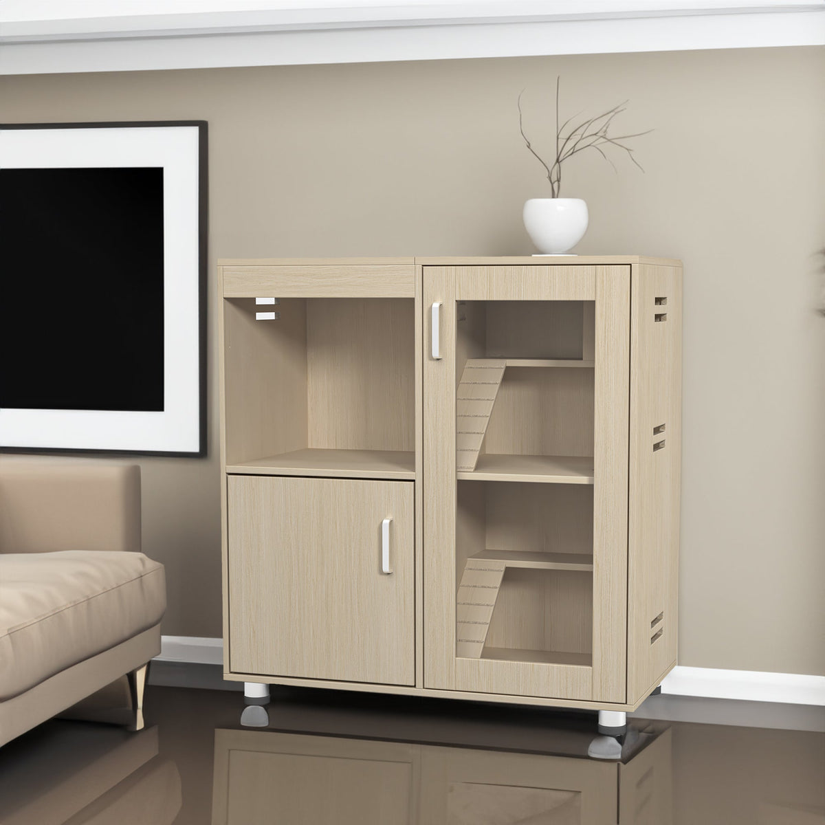Small-Animal Cage With Four-Level Storage Cabinet