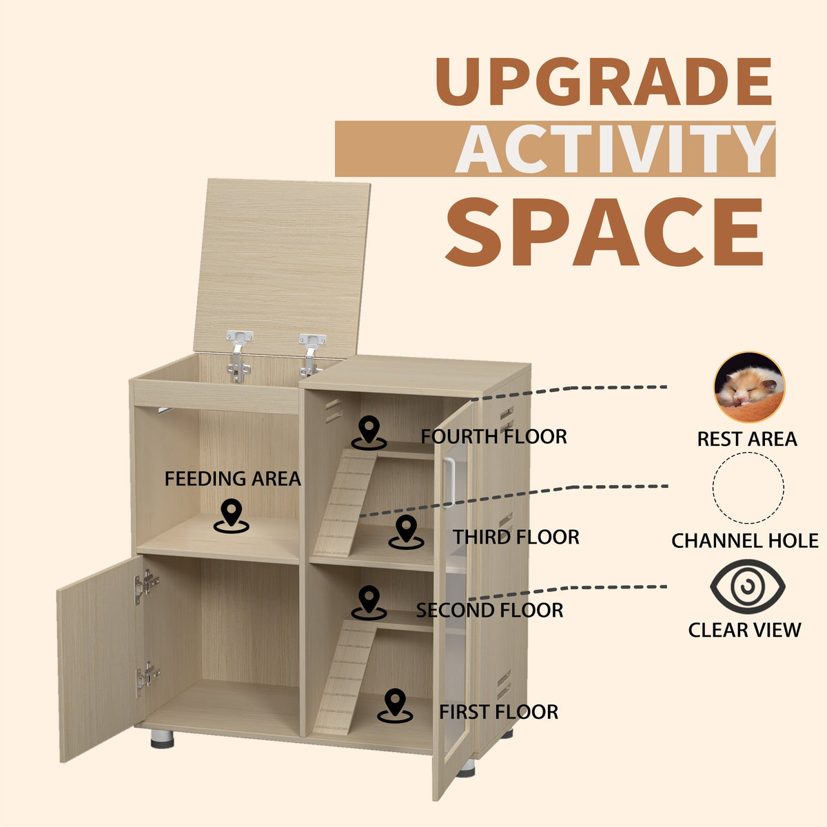 Small-Animal Cage With Four-Level Storage Cabinet