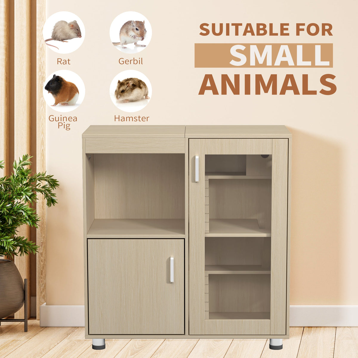 Small-Animal Cage With Four-Level Storage Cabinet