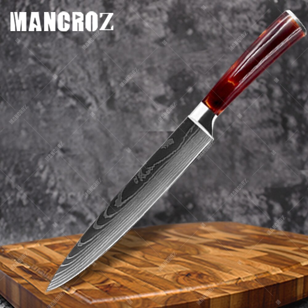 Damascus Pattern Kitchen Knife Set, 11 Piece Chef Knives