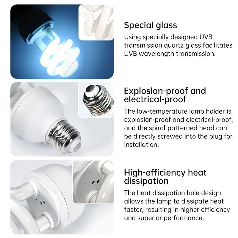 UVB Reptile Lamp for Calcium-Supporting Enclosure Light