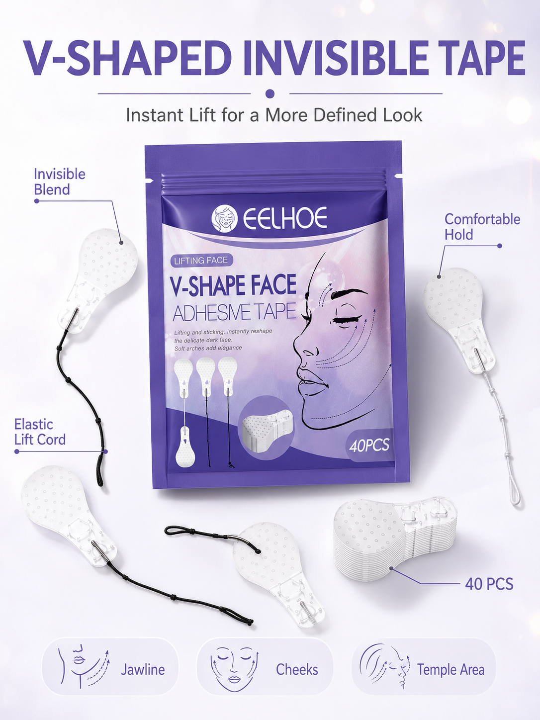 V‑Shape Face Lift Tape — Instantly Tighten & Define Jawline