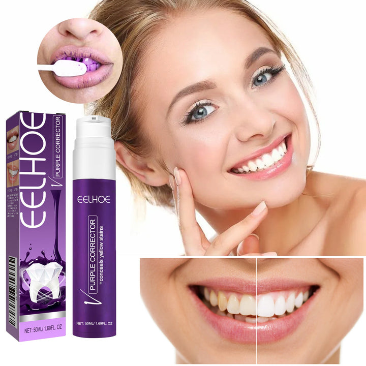 Purple Toothpaste for Brighter-Looking Teeth, 50ml Bottle