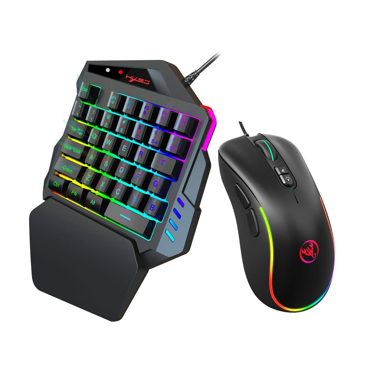One-Handed RGB Gaming Keyboard for PS3 & PS4 Couch Gaming