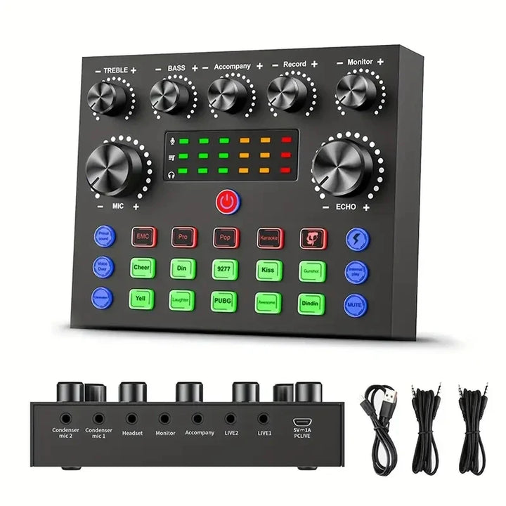 USB Audio Mixer with Voice Changer for Live Streaming