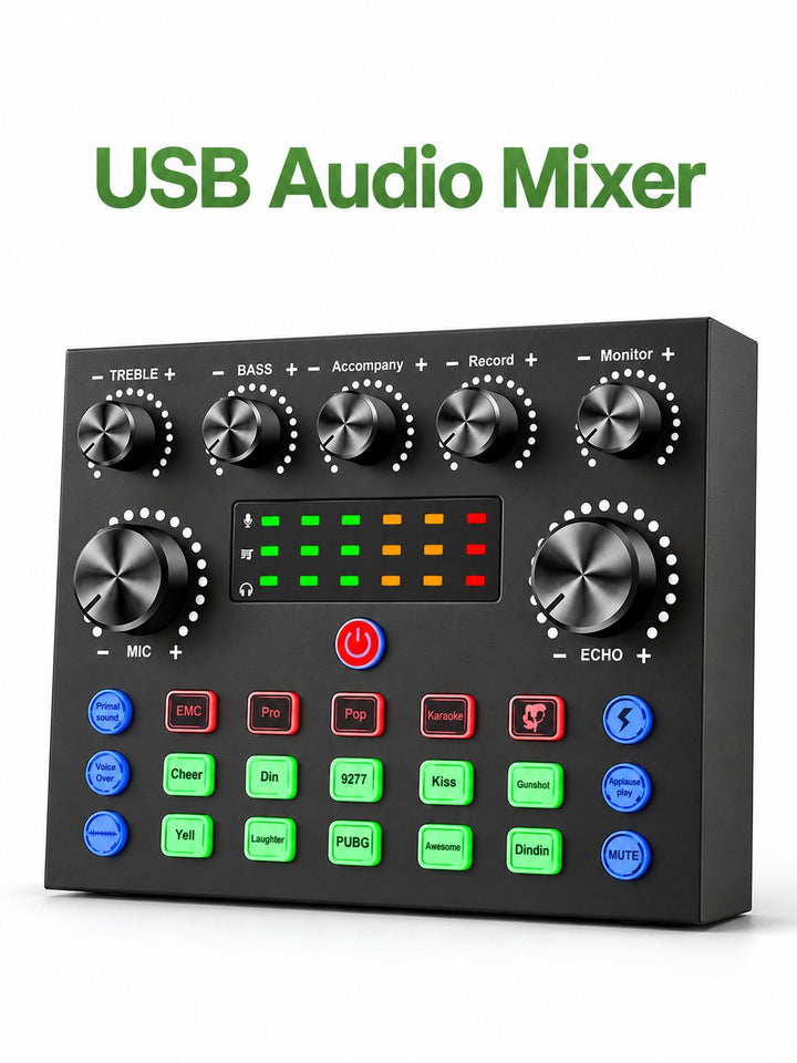 USB Audio Mixer with Voice Changer for Live Streaming