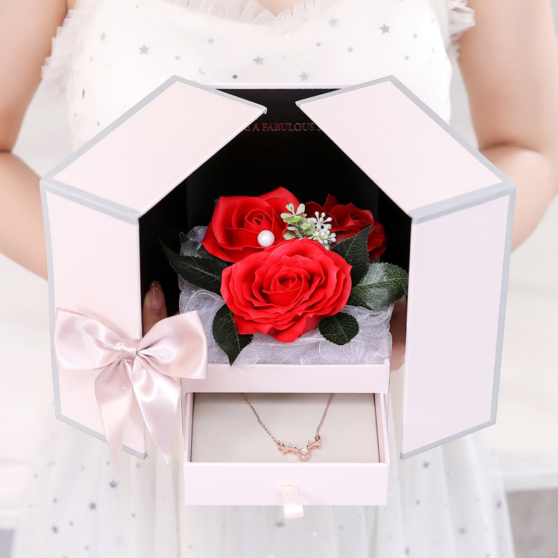 Rose Flower Jewelry Gift Box for Romantic Surprises