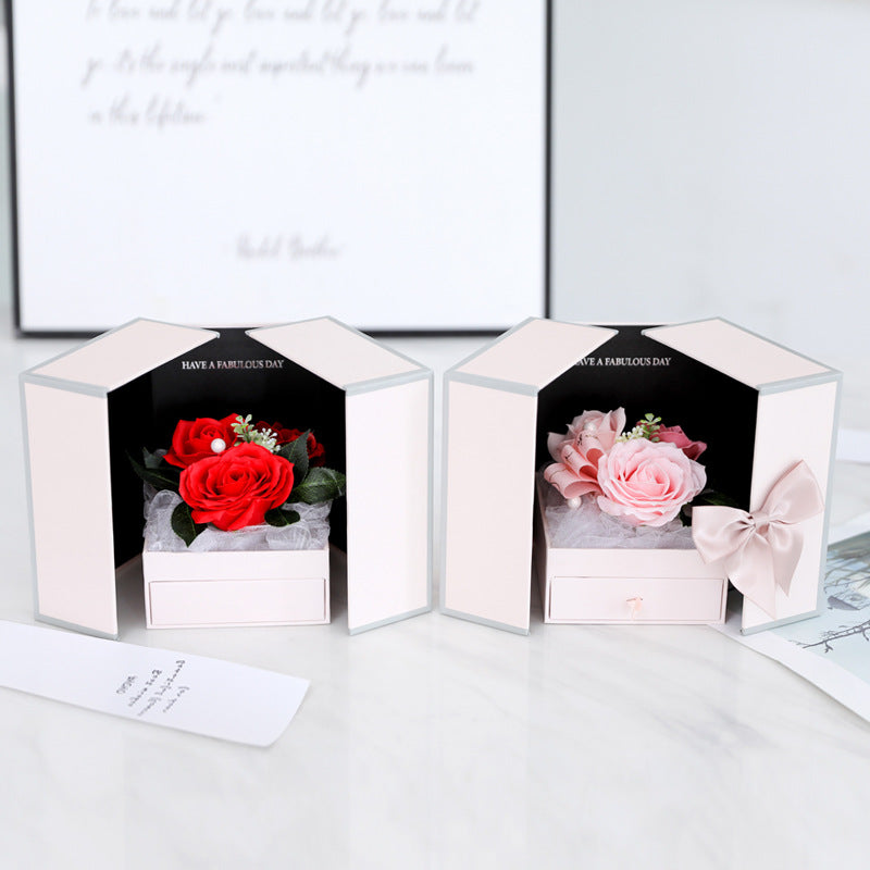 Rose Flower Jewelry Gift Box for Romantic Surprises