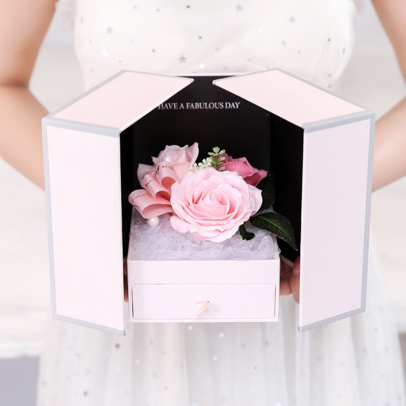 Rose Flower Jewelry Gift Box for Romantic Surprises