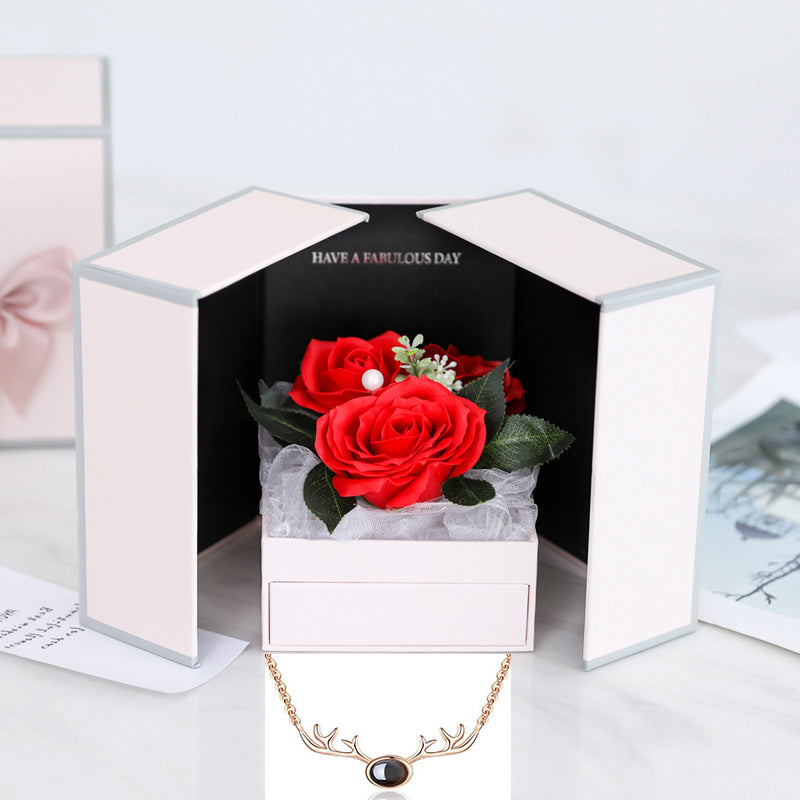 Rose Flower Jewelry Gift Box for Romantic Surprises