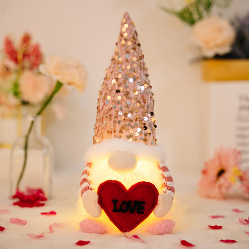 Valentine's Day Gnome Decor Pair for Festive Sparkle