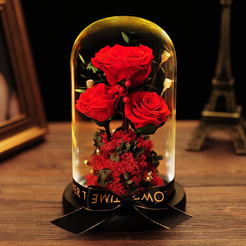 Preserved Rose Dome Gift for Lasting Romantic Decor