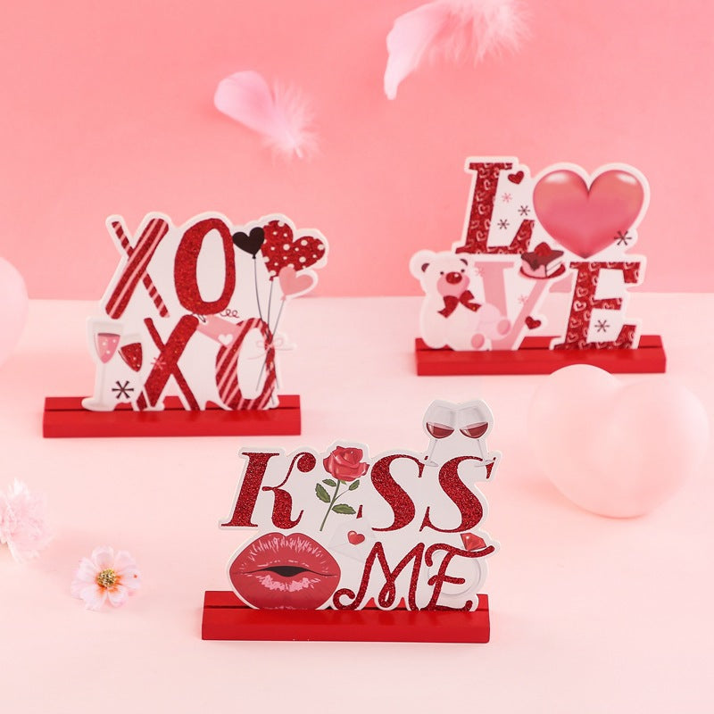 Valentine's Day Wooden Decor for Romantic Tabletops