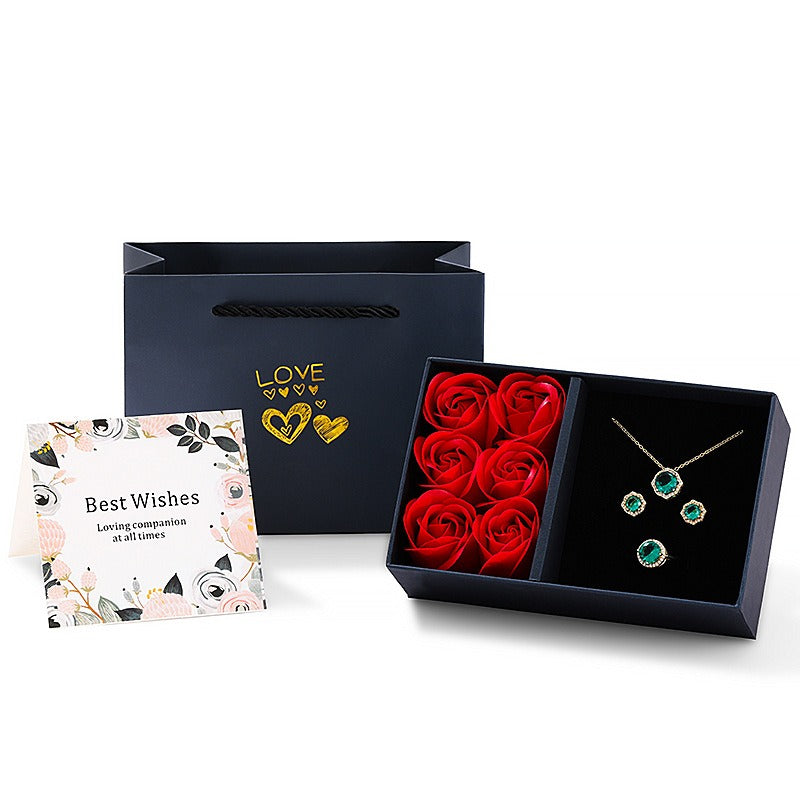 Rose Gift Box With Jewelry Compartment | Luxury Gift