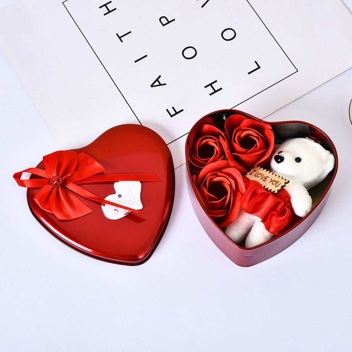 Rose Gift Box with Teddy Bear | Ready-to-Give Romance
