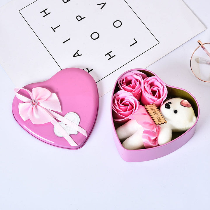Rose Gift Box with Teddy Bear | Ready-to-Give Romance