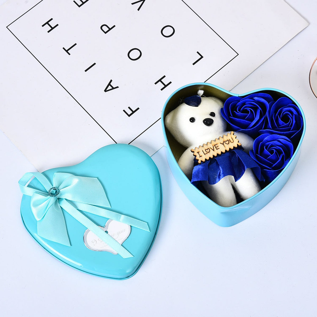 Rose Gift Box with Teddy Bear | Ready-to-Give Romance