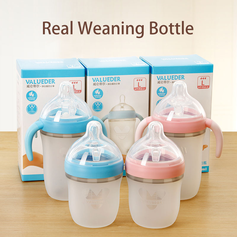 Baby Silicone Feeding Bottle With Natural Nipple, Easy-Grip