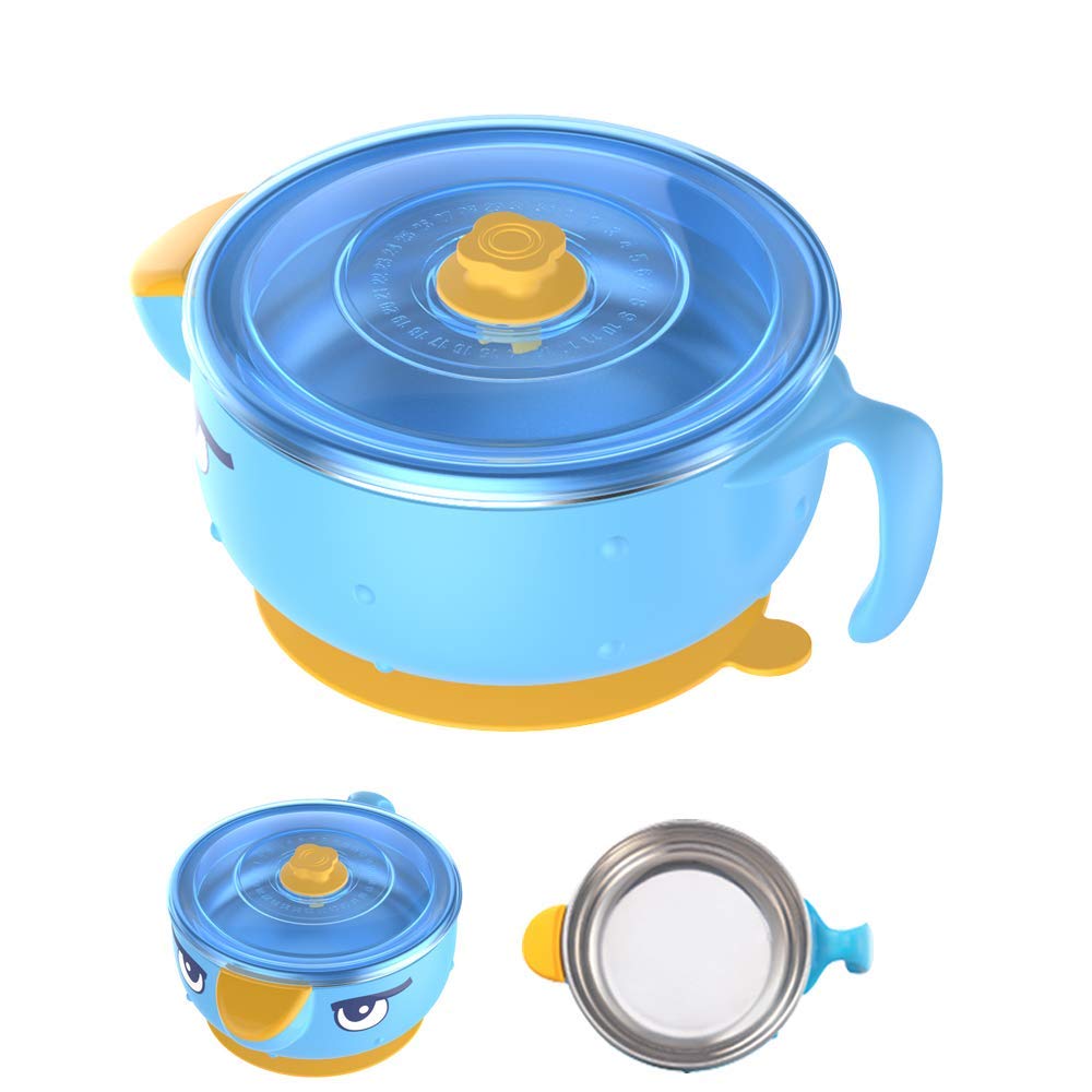 Baby Feeding Bowl With Suction Base for Less Spills