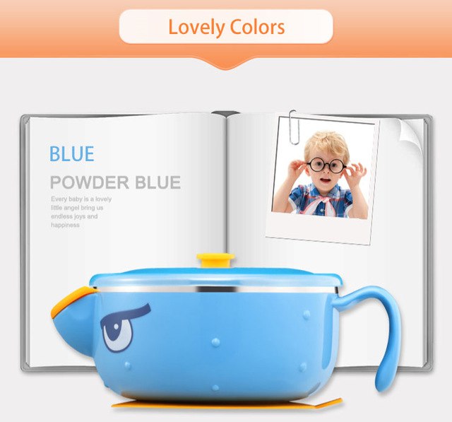 Baby Feeding Bowl With Suction Base for Less Spills