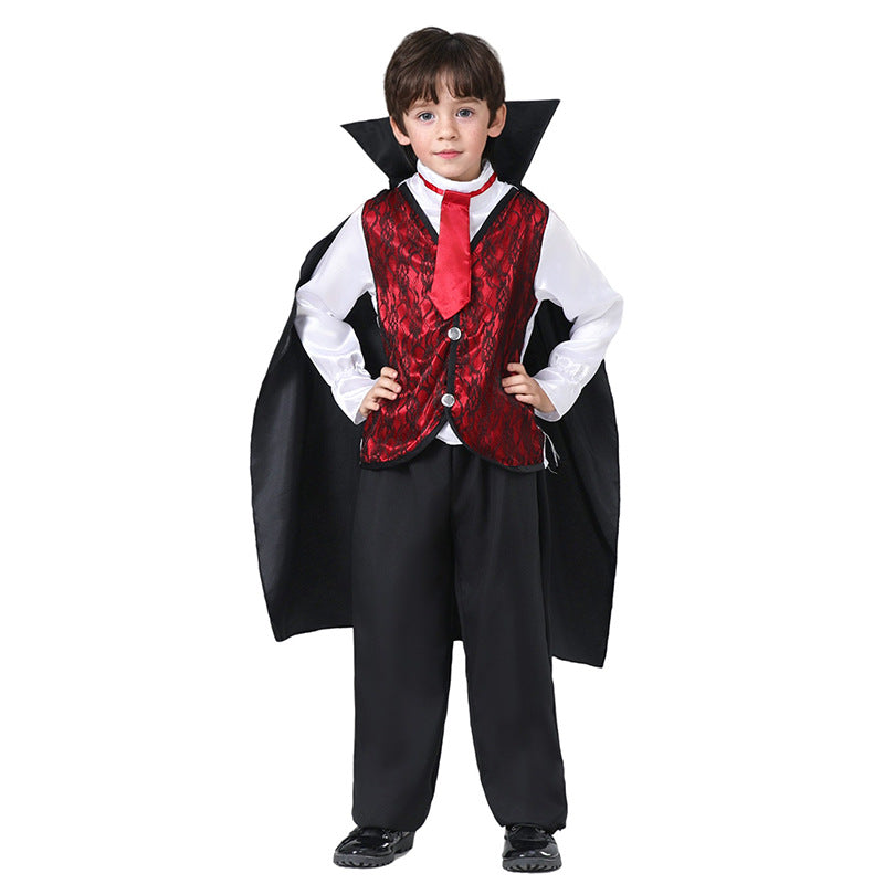 Vampire Knight Costume Set for Kids with Cape and Vest