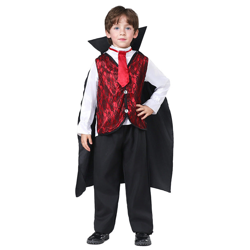 Vampire Knight Costume Set for Kids with Cape and Vest
