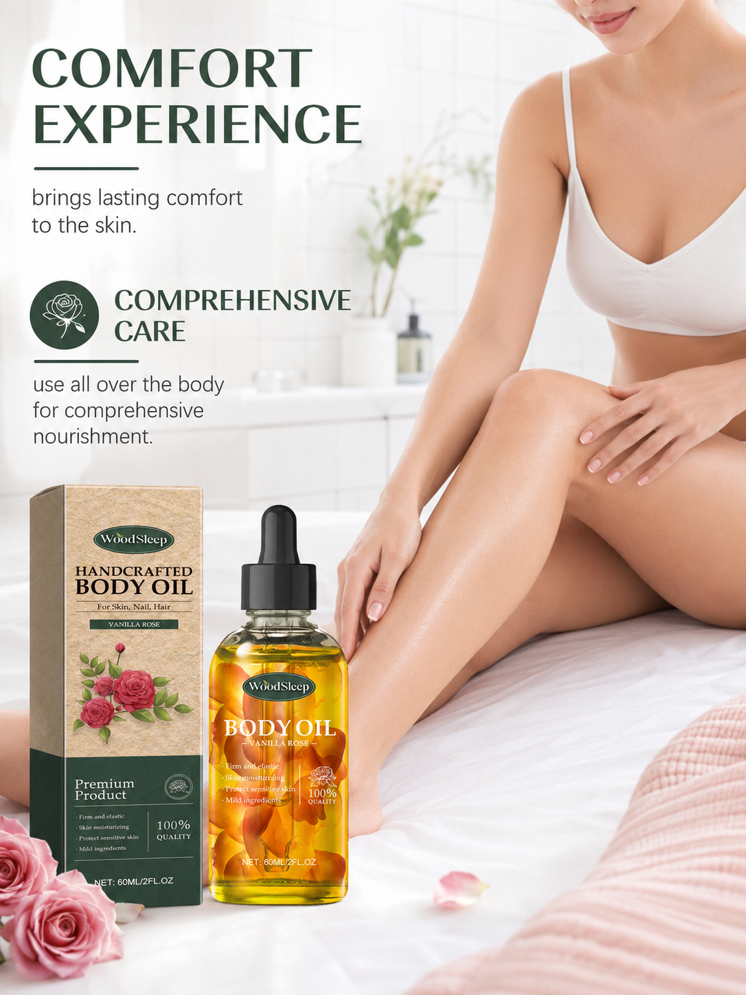 Vanilla Rose Body Oil — Firmer, Hydrated, Youthful Skin