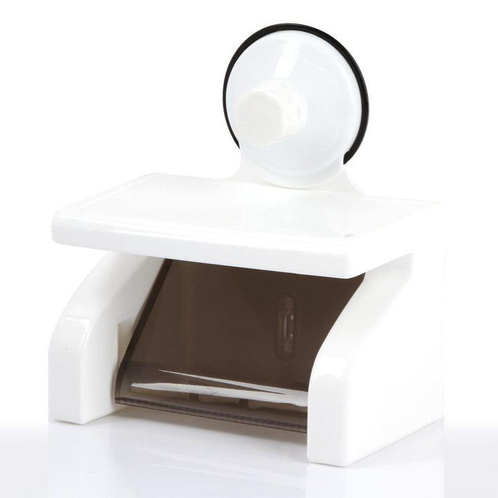 Waterproof Toilet Paper Holder with Suction and Shelf
