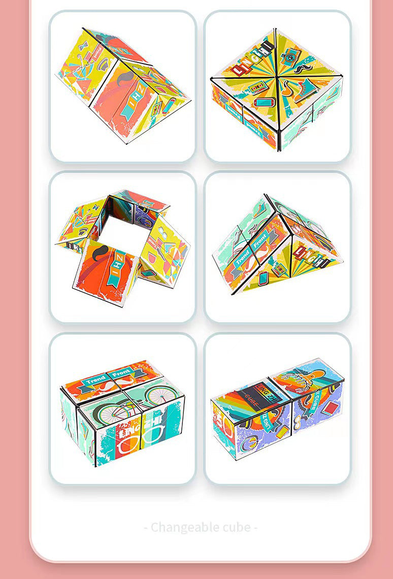 Folding Rubik's Cube Puzzle For Portable Brain Play