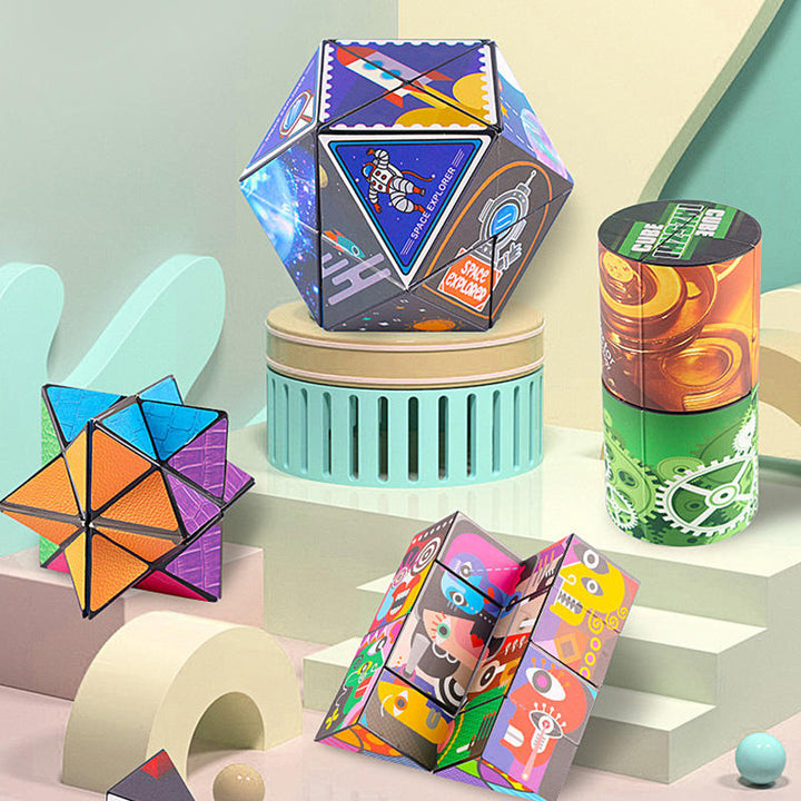 Folding Rubik's Cube Puzzle For Portable Brain Play