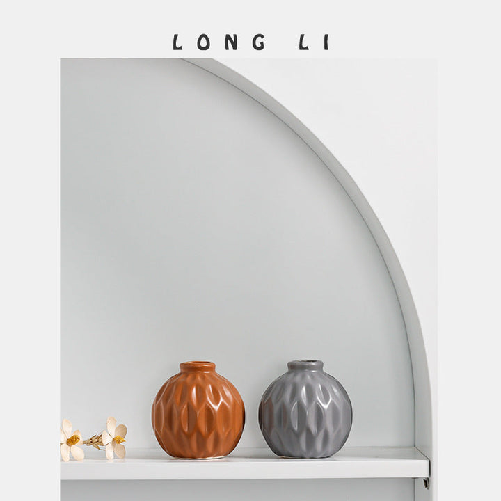 Textured Ceramic Vase for Elevated Shelf and Table Styling