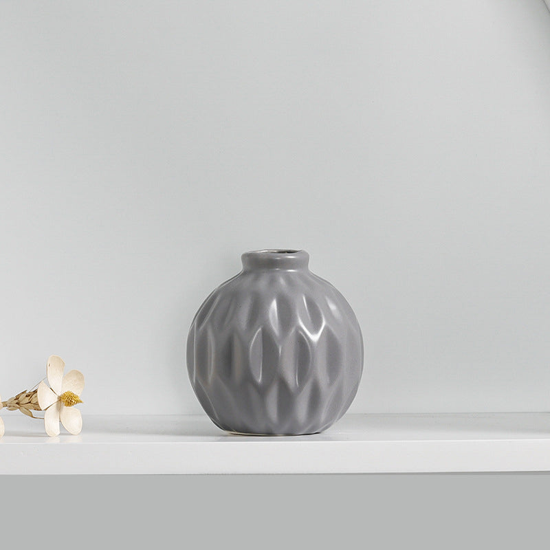 Textured Ceramic Vase for Elevated Shelf and Table Styling