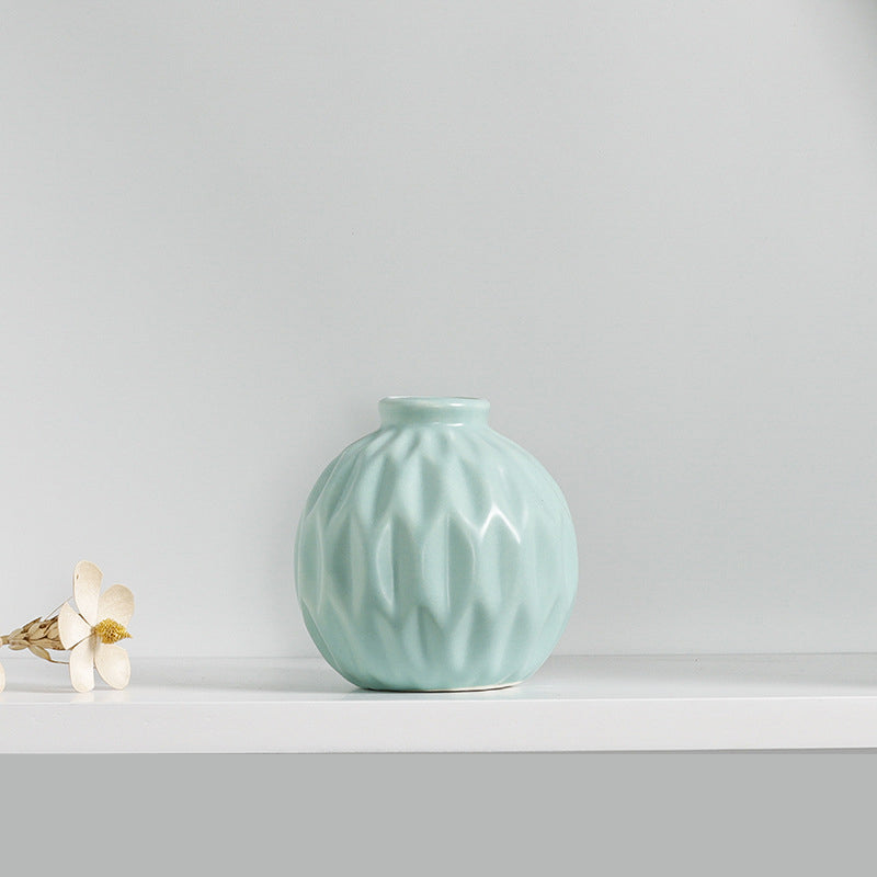 Textured Ceramic Vase for Elevated Shelf and Table Styling