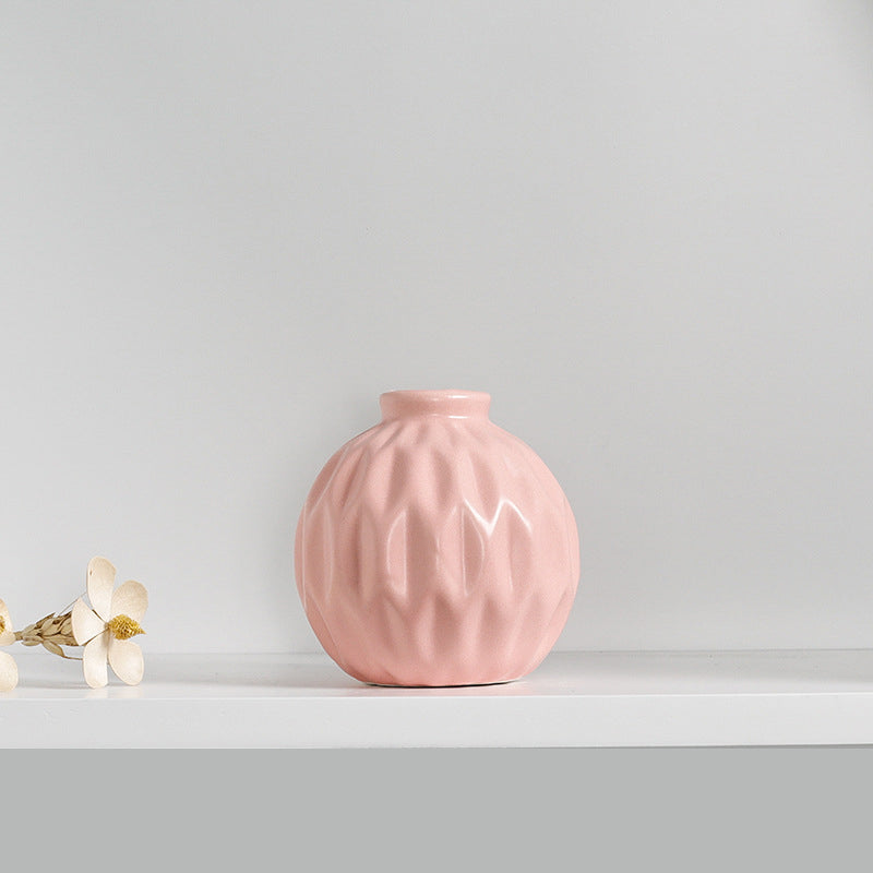 Textured Ceramic Vase for Elevated Shelf and Table Styling